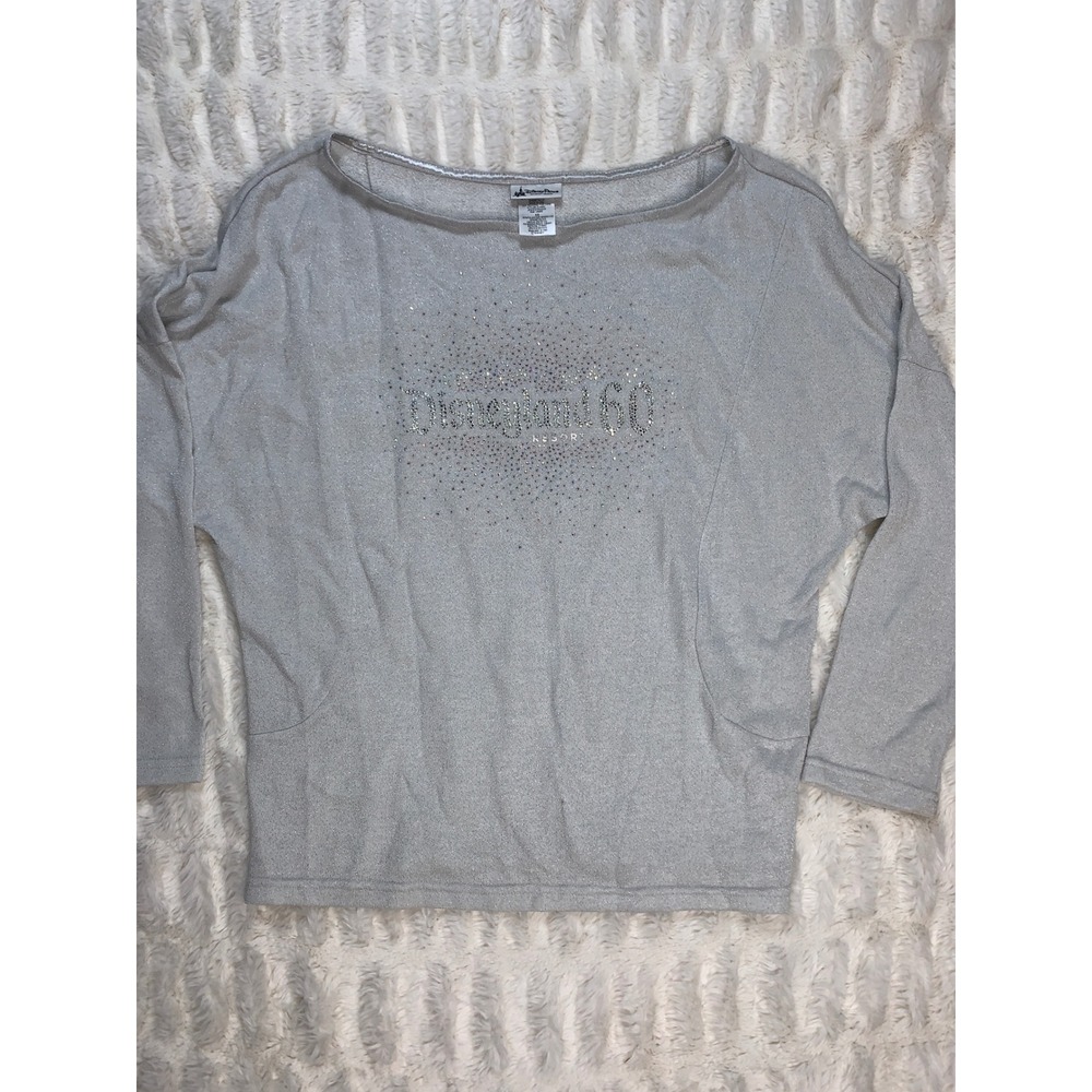 Disney Parks Disneyland‎ 60th Resort Silver Embellished Top Womens XL Sweater